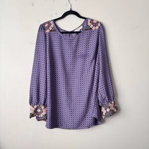 Loft Plus Purple And Pink Long Sleeve Blouse Women’s Size 18